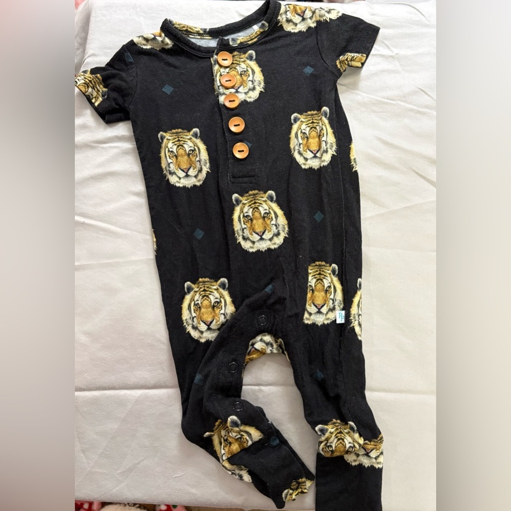 Posh Peanut Black Tiger Print One Piece